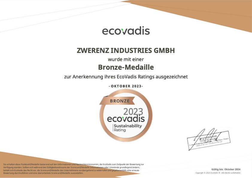 EcoVadis Bronze Zwerenz